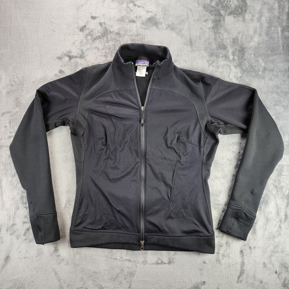 Vtg 90's Patagonia Women's Size L Black Full Zip Jacket Fleece Lining USA Made